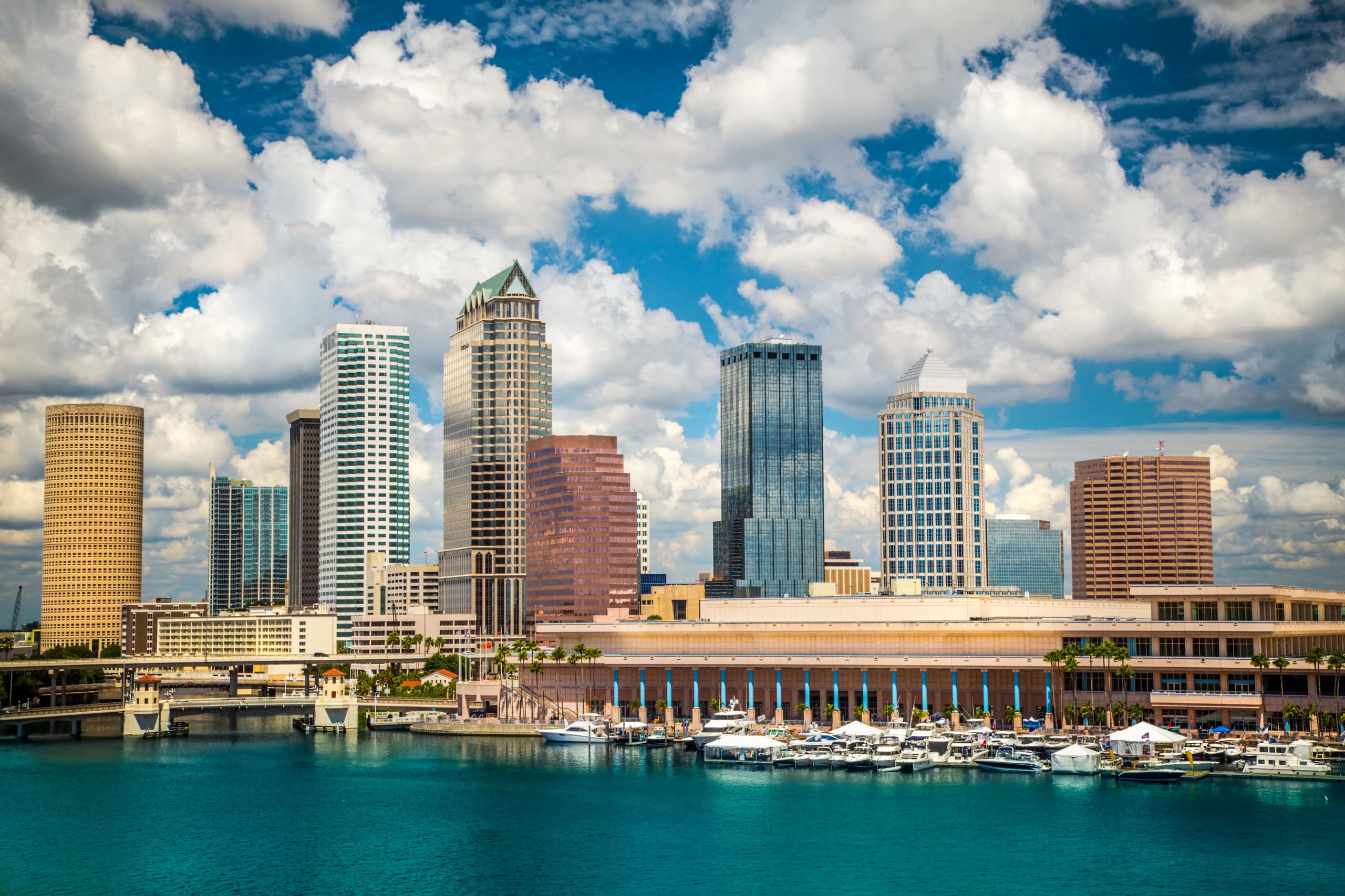 City view from the water of Tampa Florida